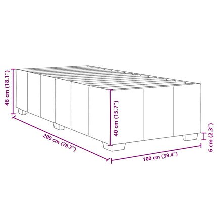 Sengeramme uden madras Sort 100x200 cm Stof