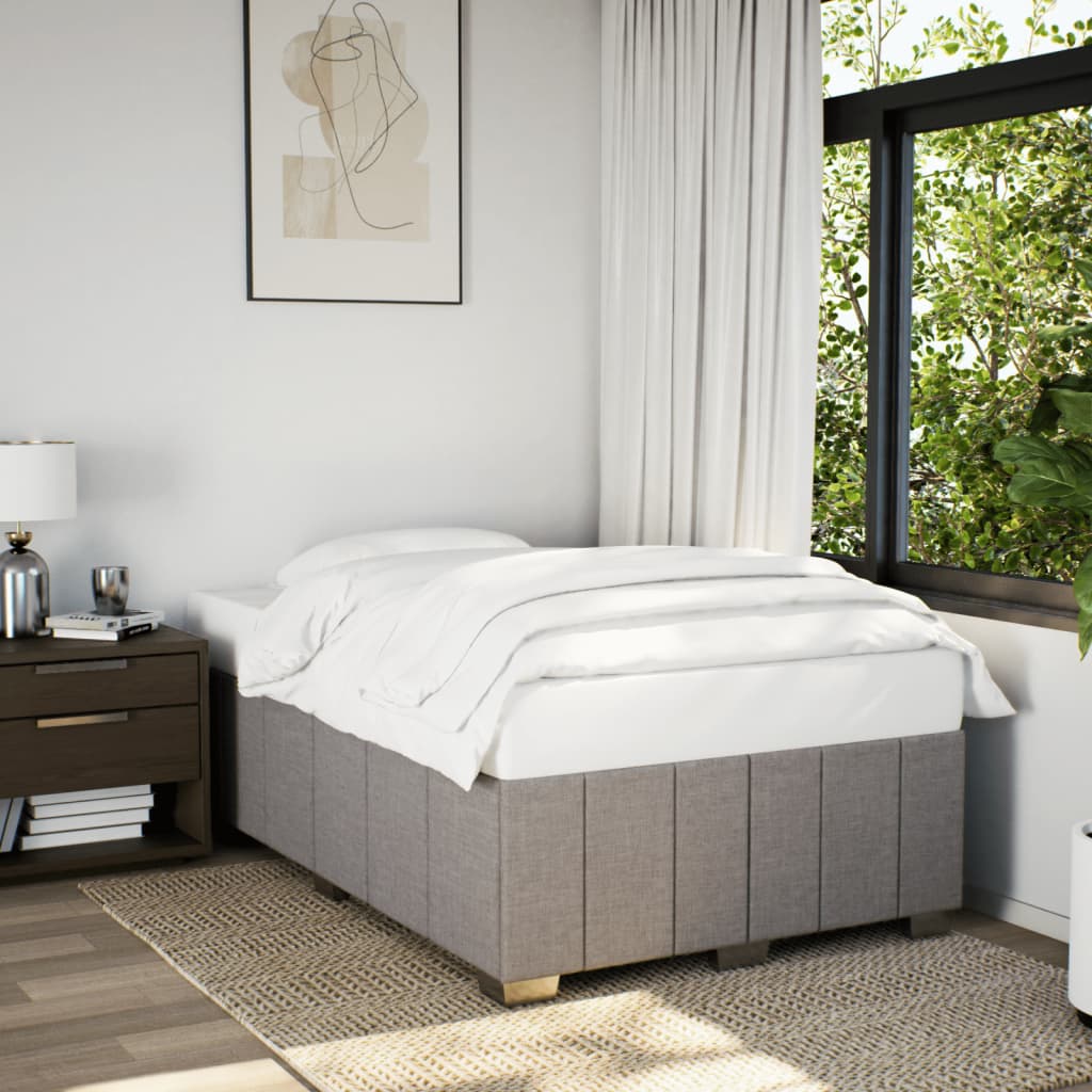 sengeramme uden madras 120x190 cm stof gråbrun