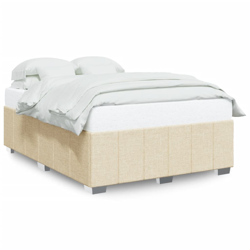 sengeramme uden madras 160x200 cm stof cremefarvet