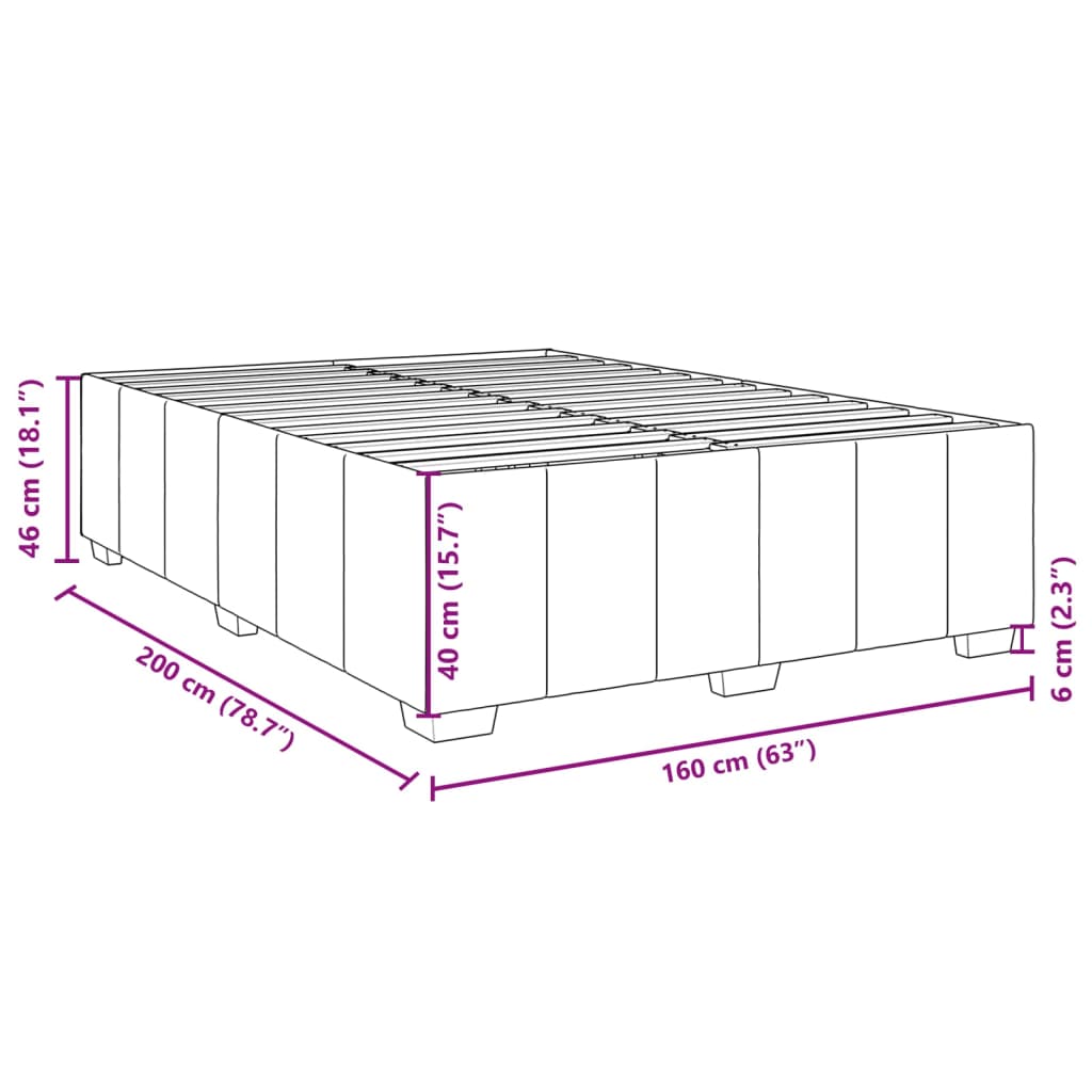 sengeramme uden madras 160x200 cm stof cremefarvet
