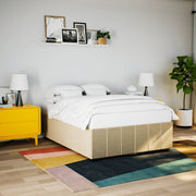 sengeramme uden madras 160x200 cm stof cremefarvet