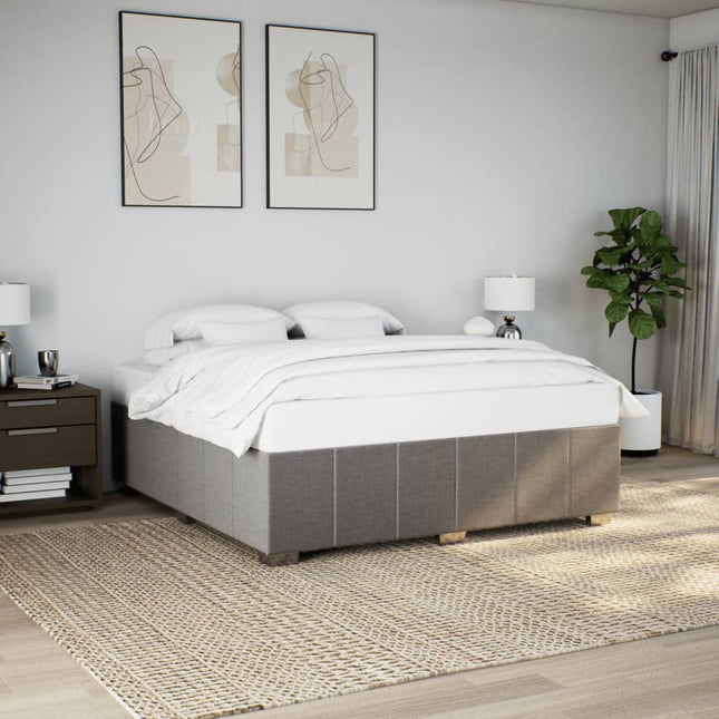sengeramme uden madras 200x200 cm stof gråbrun