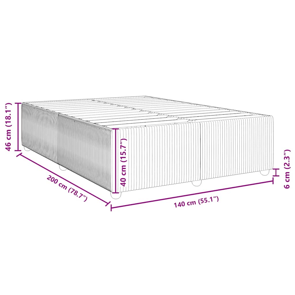 sengeramme uden madras 140x200 cm stof sort