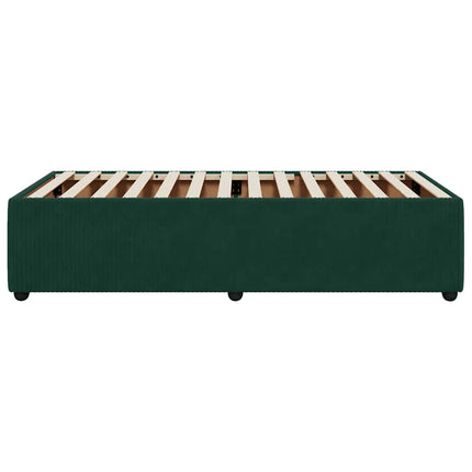 Sengeramme uden madras Mørkegrøn 80x200 cm Fløjl
