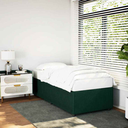 Sengeramme uden madras Mørkegrøn 80x200 cm Fløjl