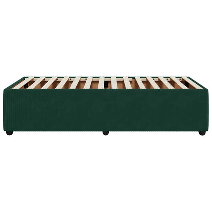 Sengeramme uden madras Mørkegrøn 90x200 cm Fløjl