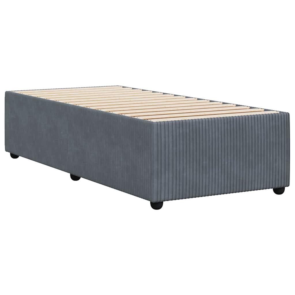 Sengeramme uden madras Mørkegrå 100x200 cm Fløjl