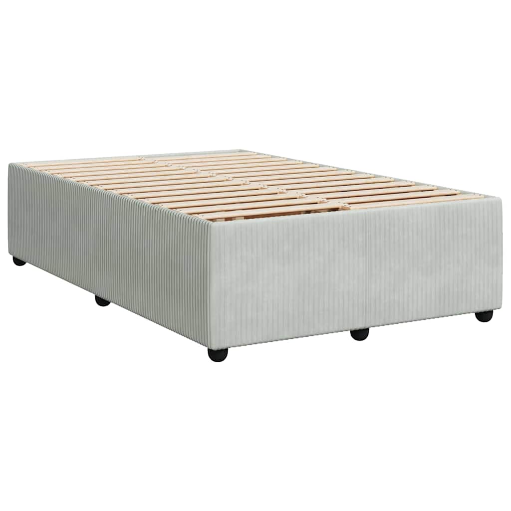 sengeramme uden madras 120x190 cm fløjl enkeltseng lysegrå