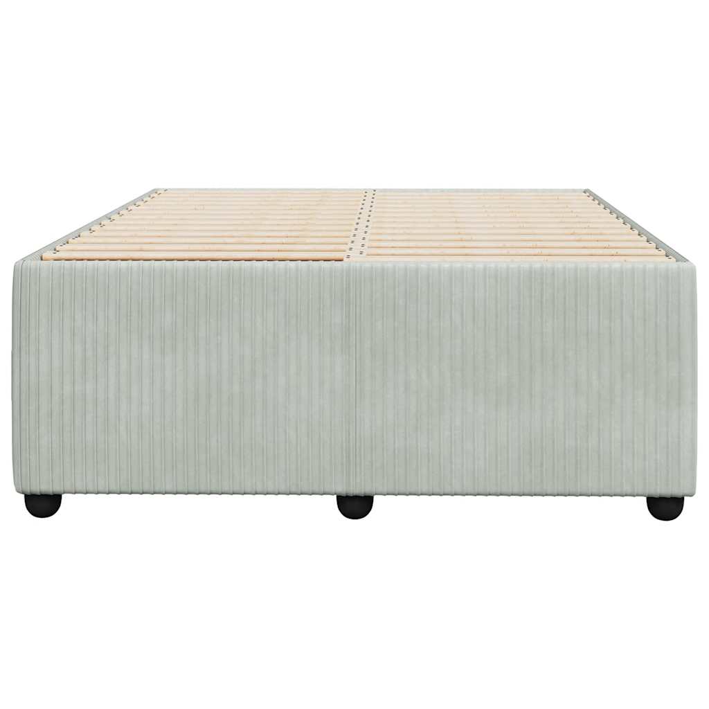 sengeramme uden madras 120x190 cm fløjl enkeltseng lysegrå