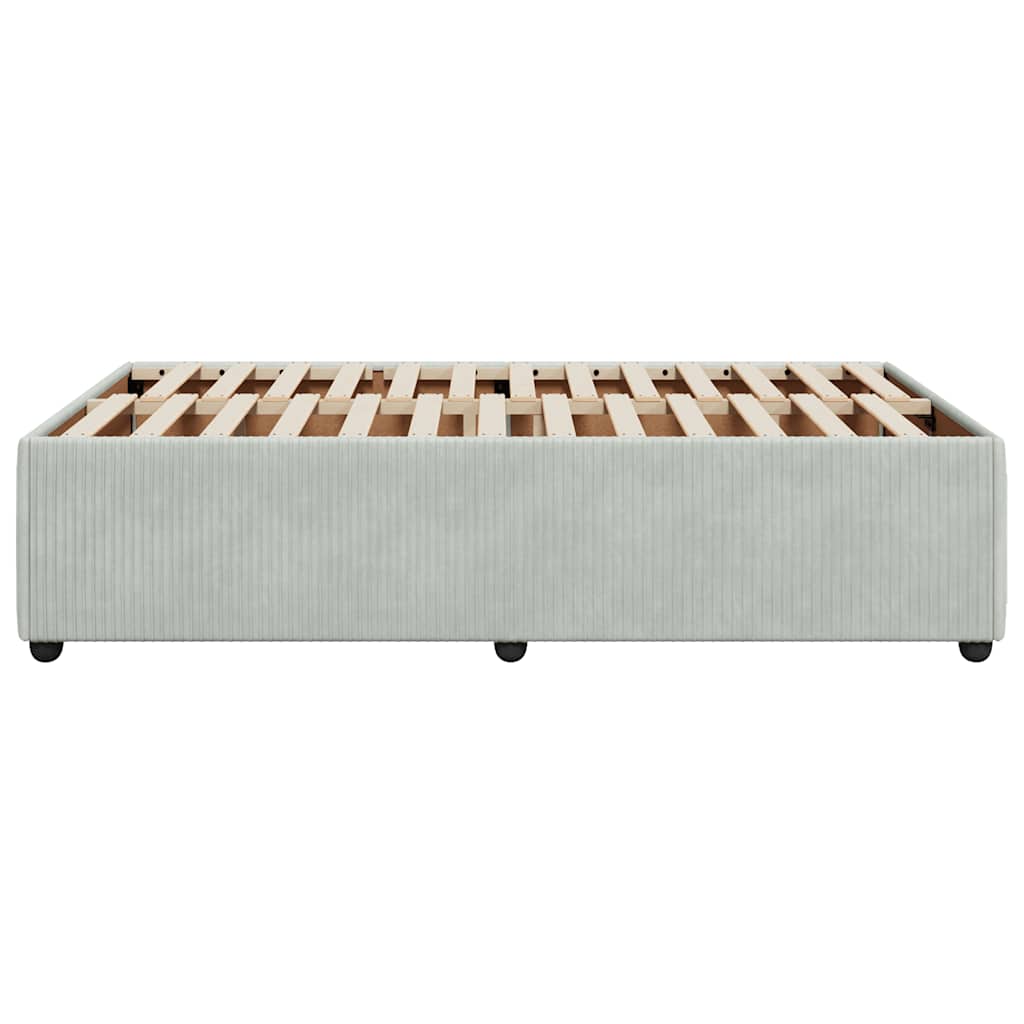 sengeramme uden madras 120x190 cm fløjl enkeltseng lysegrå