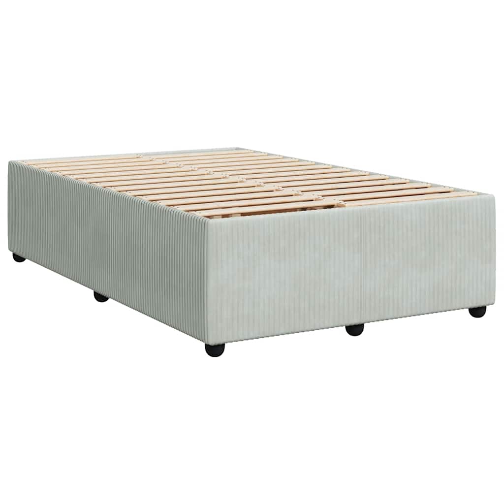 sengeramme uden madras 120x190 cm fløjl enkeltseng lysegrå