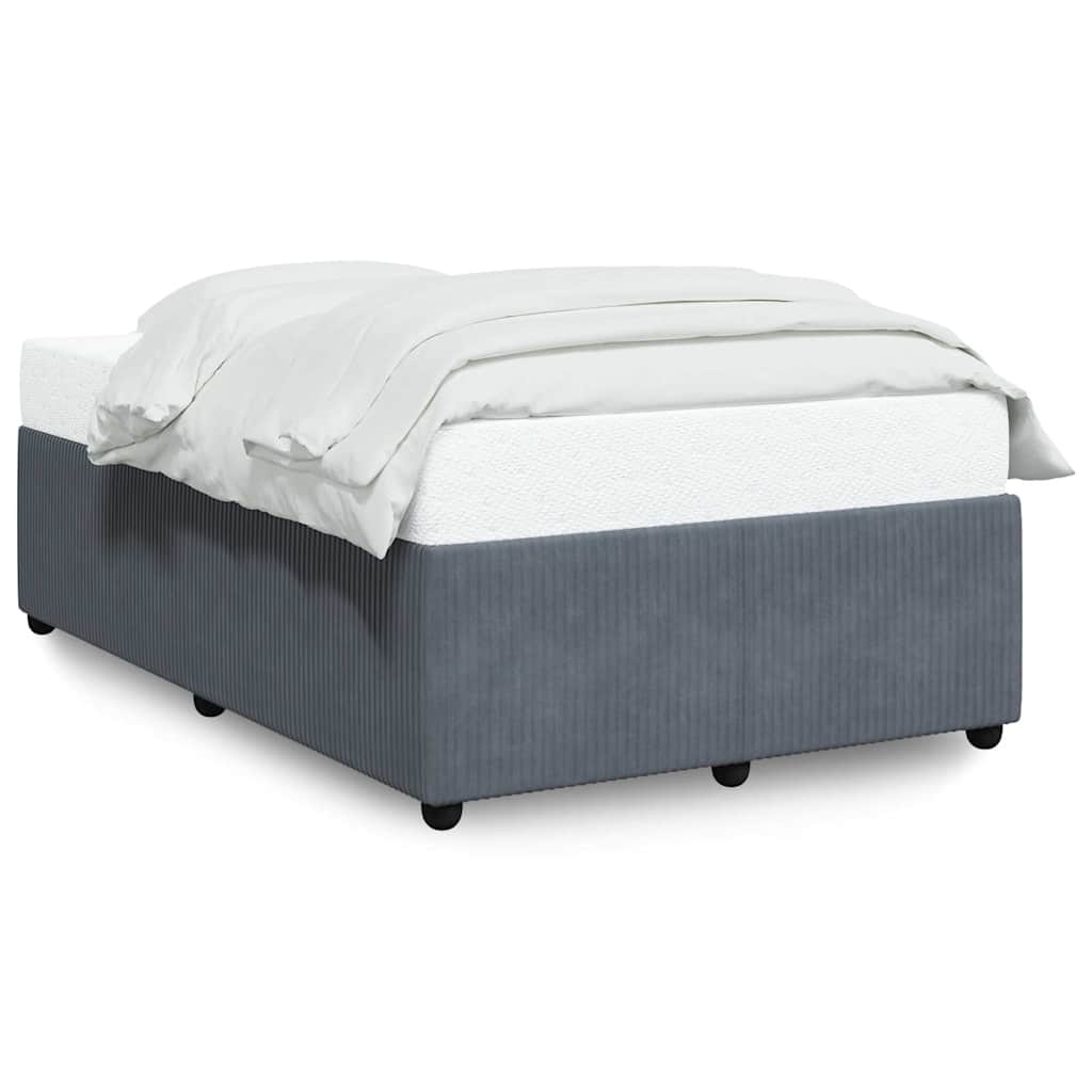 sengeramme uden madras 120x190 cm fløjl enkeltseng mørkegrå