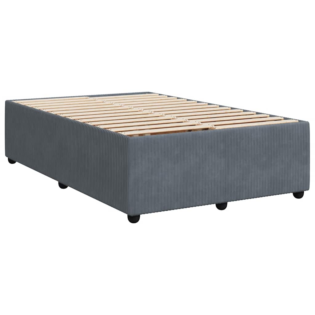 sengeramme uden madras 120x190 cm fløjl enkeltseng mørkegrå