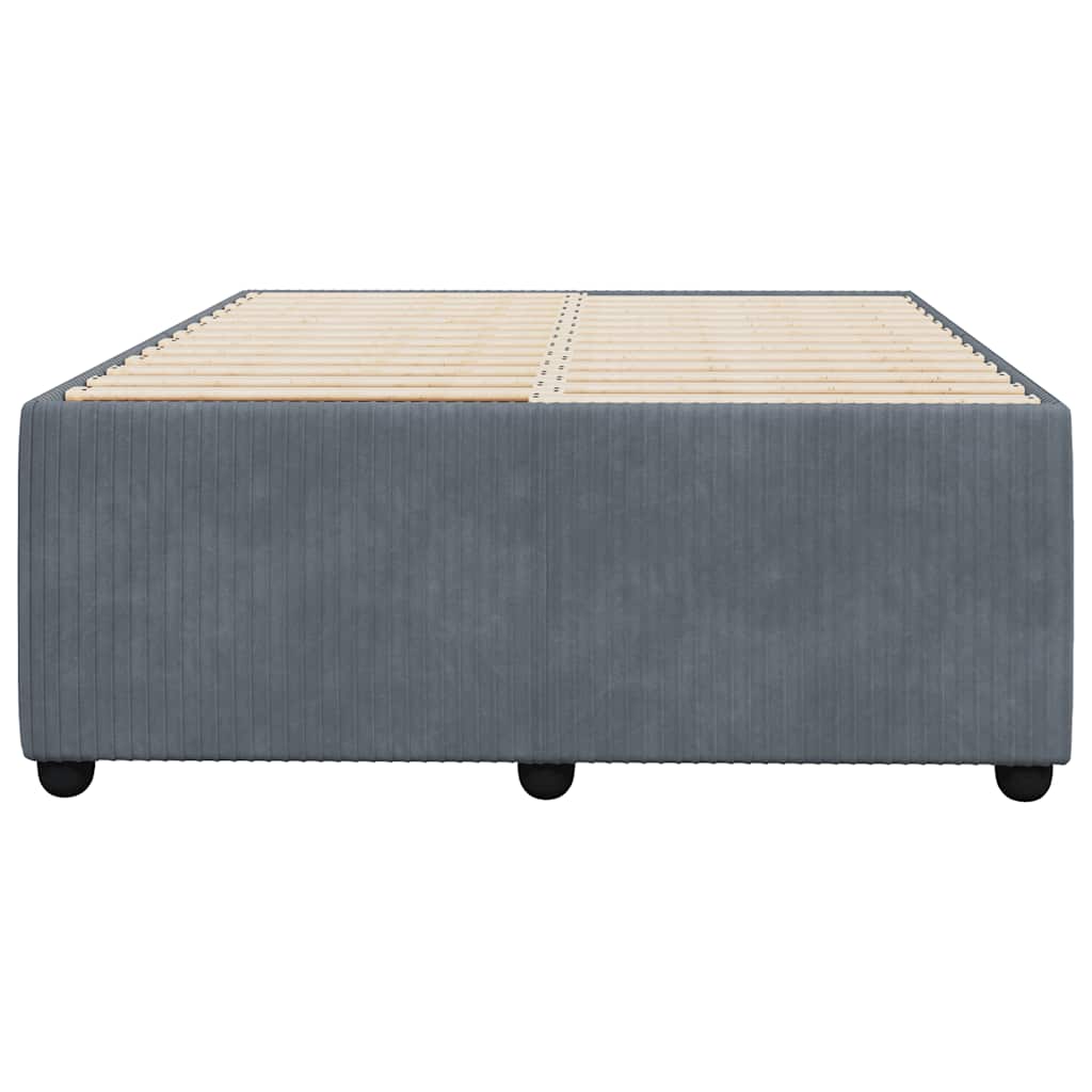 sengeramme uden madras 120x190 cm fløjl enkeltseng mørkegrå