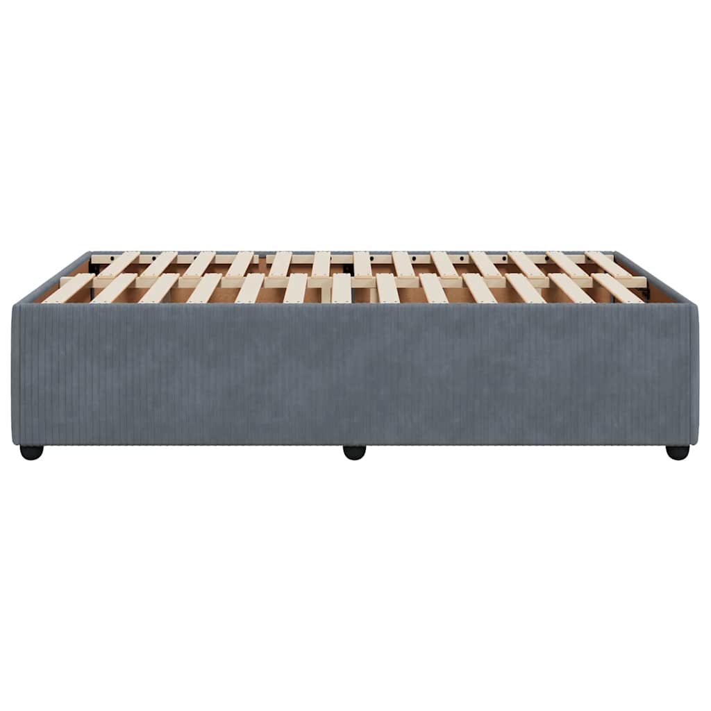 sengeramme uden madras 120x190 cm fløjl enkeltseng mørkegrå