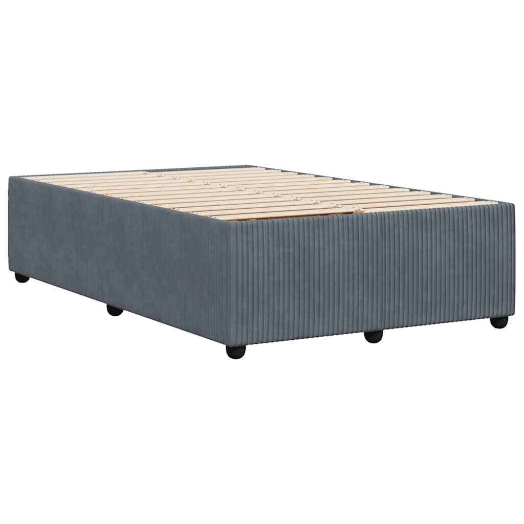 sengeramme uden madras 120x190 cm fløjl enkeltseng mørkegrå