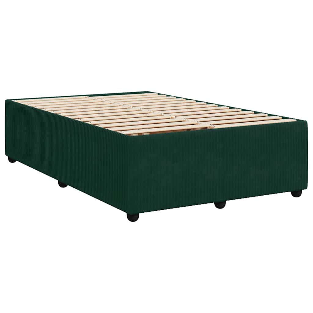 sengeramme uden madras 120x190 cm fløjl mørkegrøn