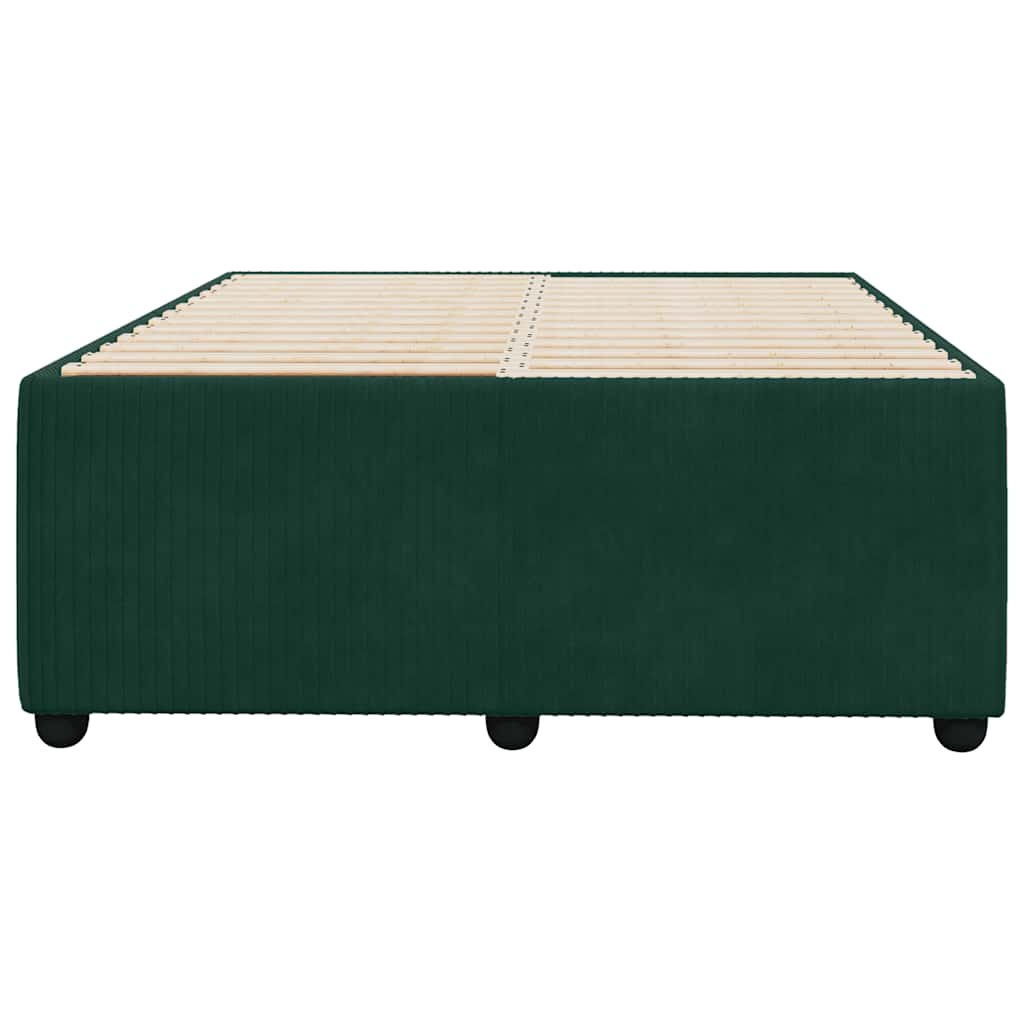 sengeramme uden madras 120x190 cm fløjl mørkegrøn