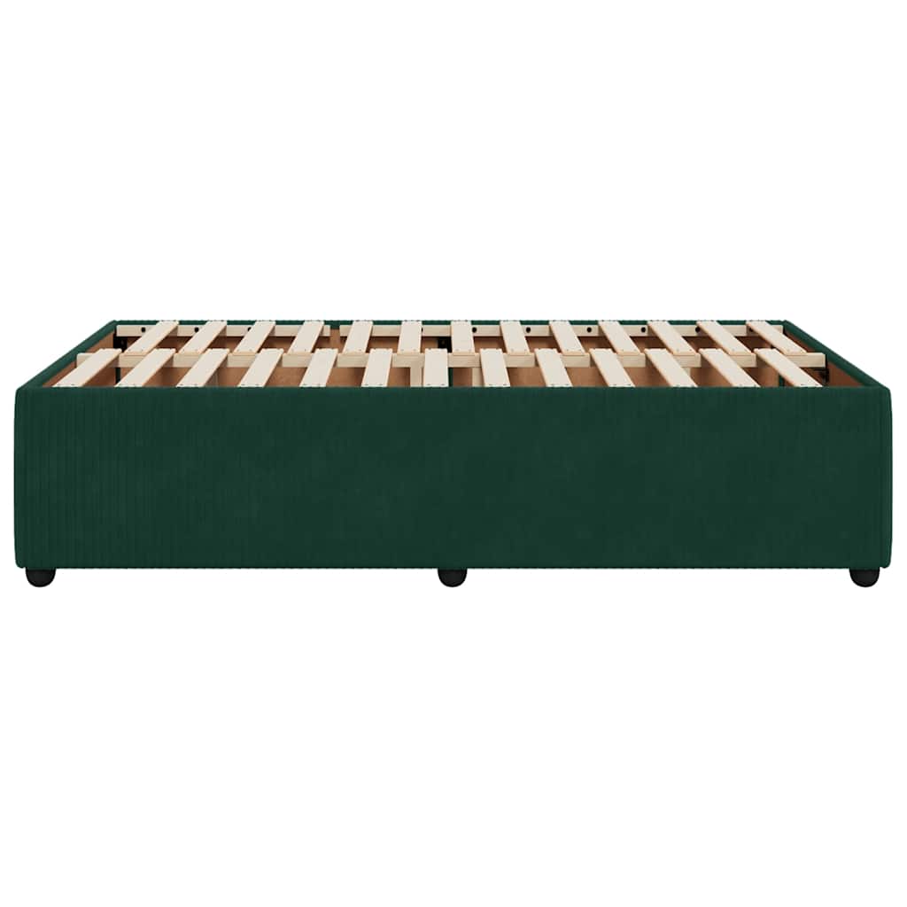 sengeramme uden madras 120x190 cm fløjl mørkegrøn