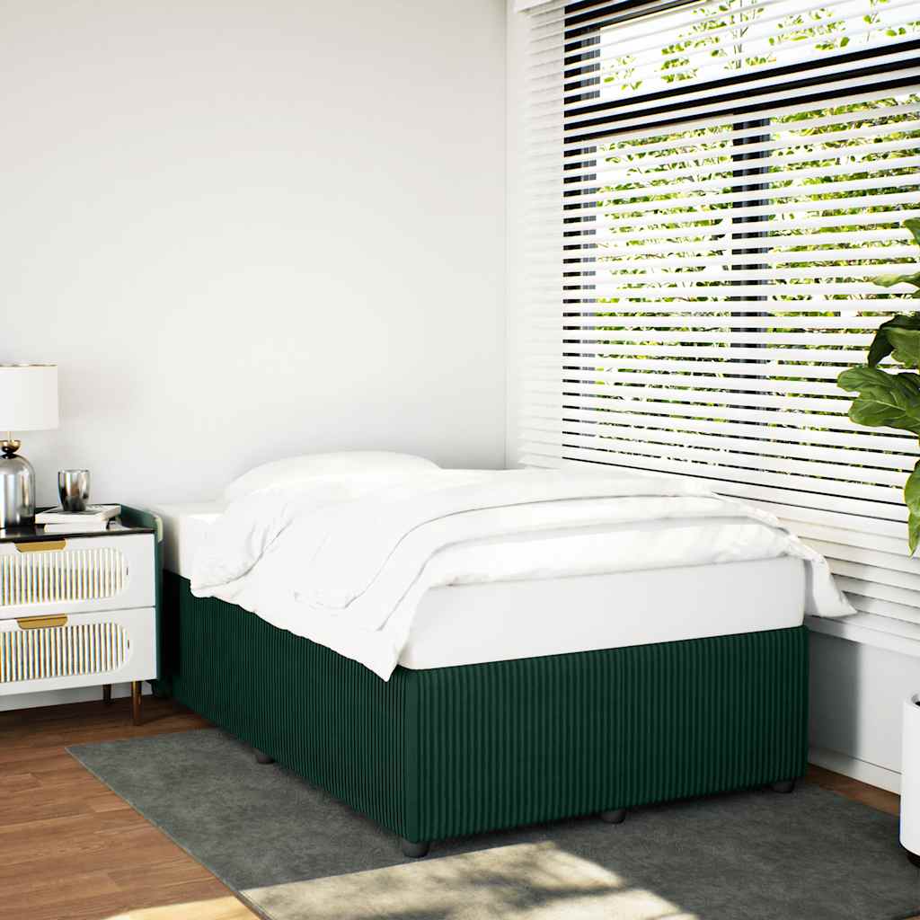 sengeramme uden madras 120x190 cm fløjl mørkegrøn