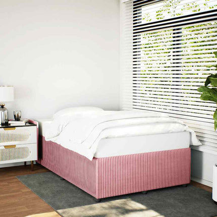 sengeramme uden madras 120x190 cm fløjl lyserød
