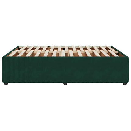 Sengeramme uden madras Mørkegrøn 140x190 cm Fløjl