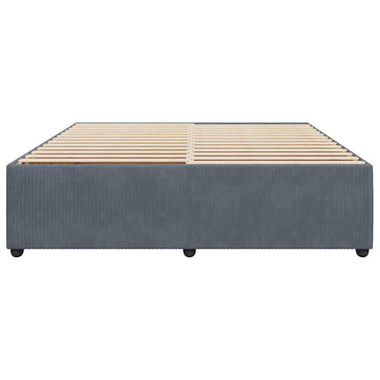 Sengeramme uden madras Mørkegrå 200x200 cm Fløjl