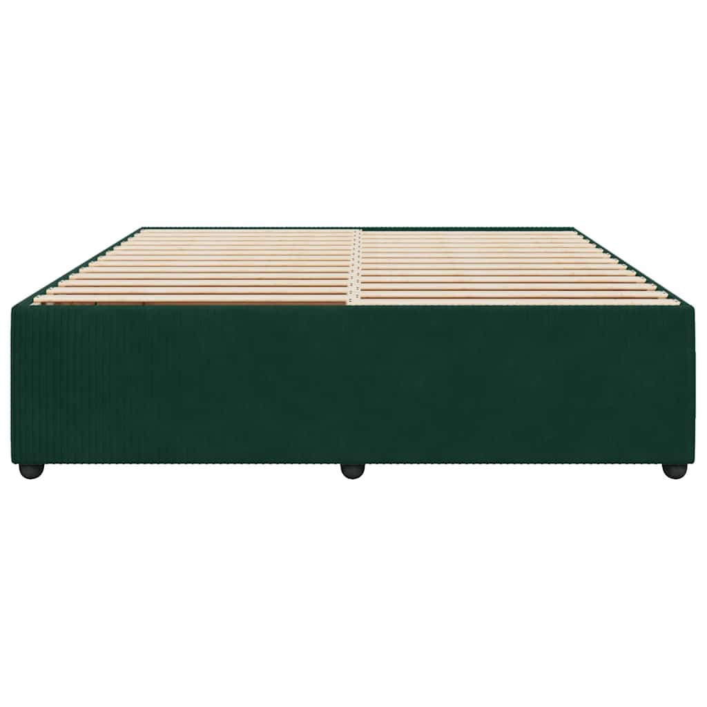 Sengeramme uden madras Mørkegrøn 200x200 cm Fløjl