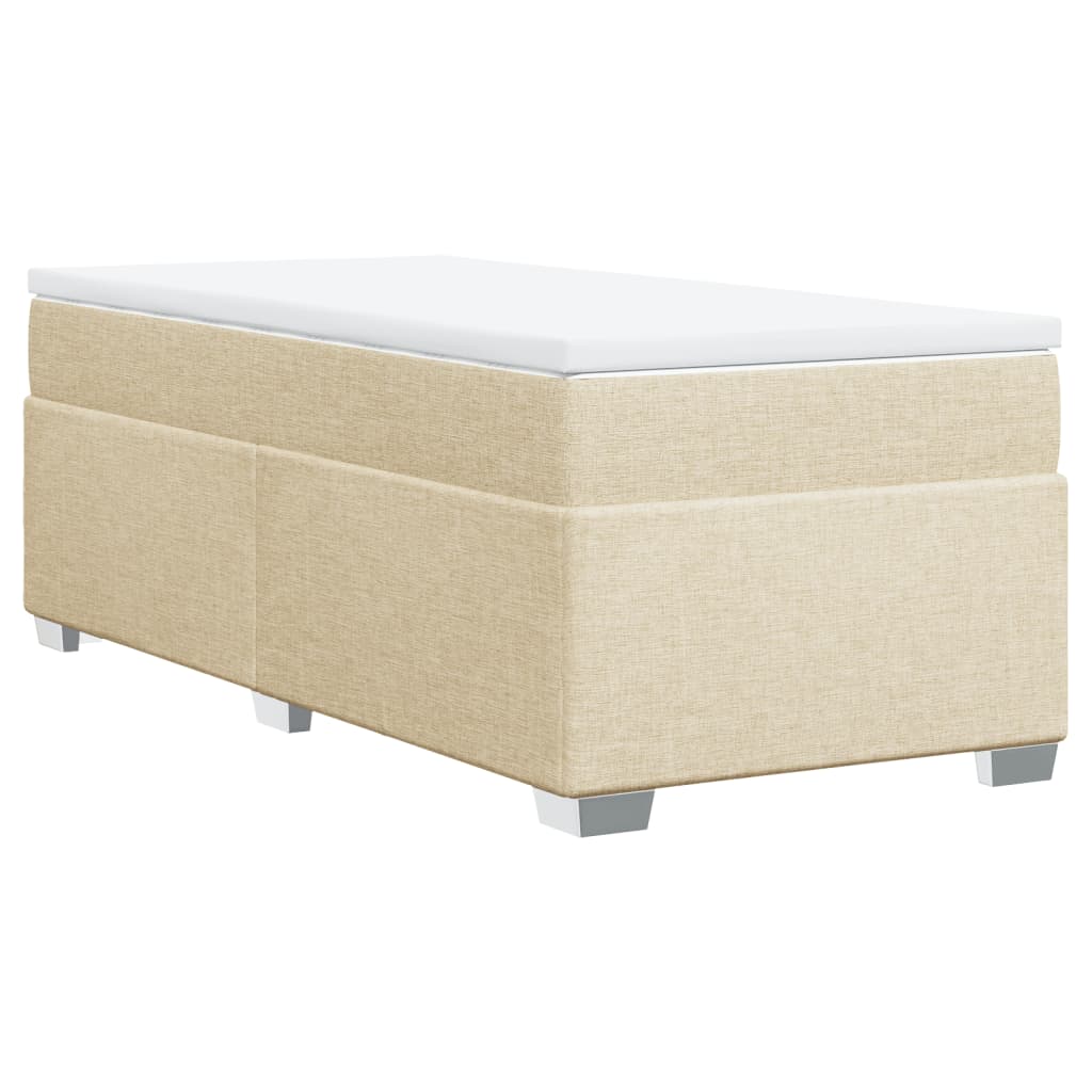kontinentalseng med madras 80x200 cm stof cremefarvet