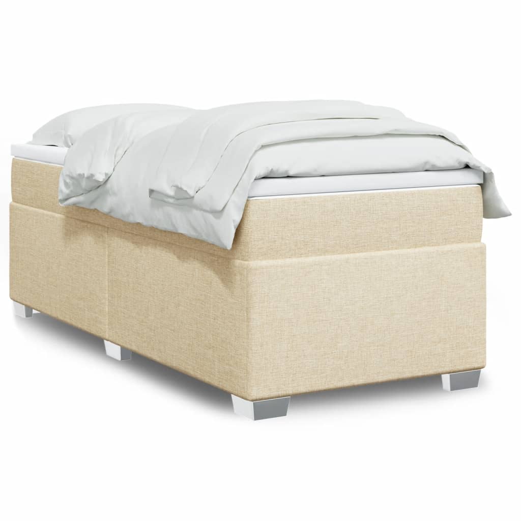 kontinentalseng med madras 80x200 cm stof cremefarvet