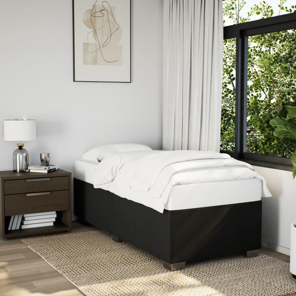 kontinentalseng med madras 90x190 cm stof sort