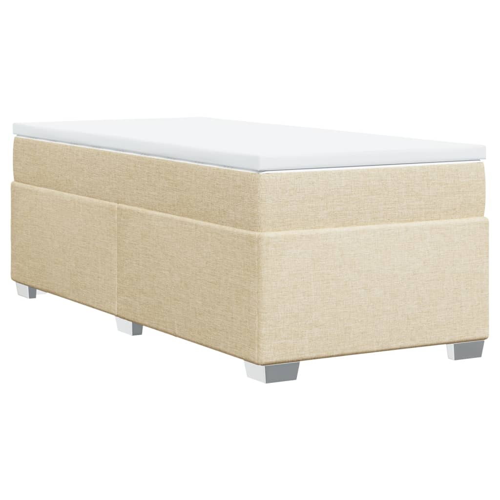 kontinentalseng med madras 90x190 cm stof cremefarvet