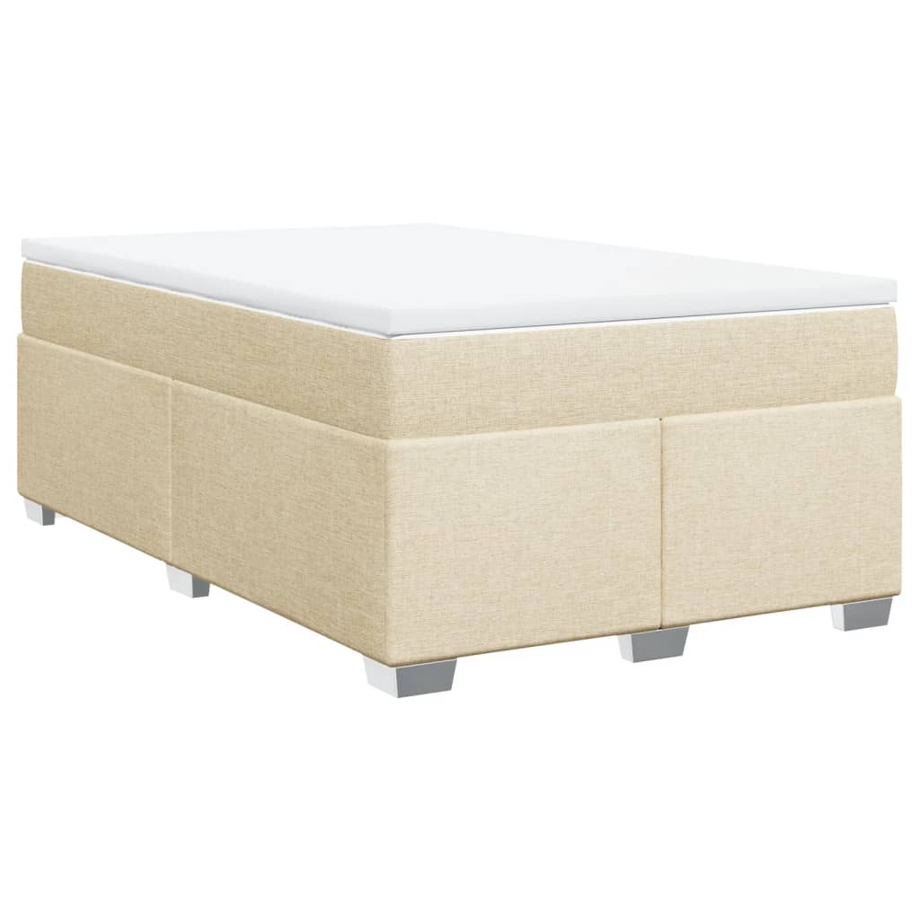 kontinentalseng med madras 120x190 cm stof cremefarvet