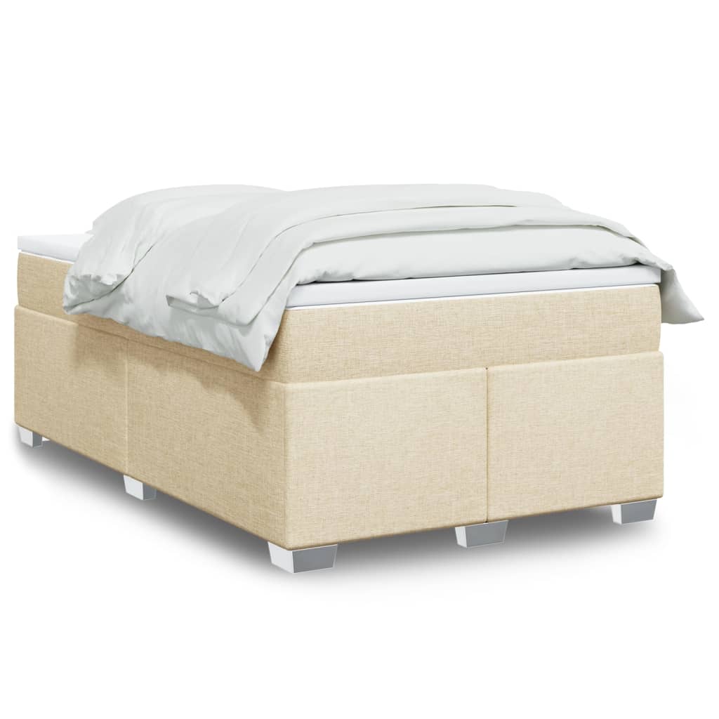 kontinentalseng med madras 120x190 cm stof cremefarvet