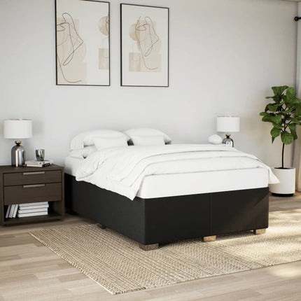 kontinentalseng med madras 140x190 cm stof sort