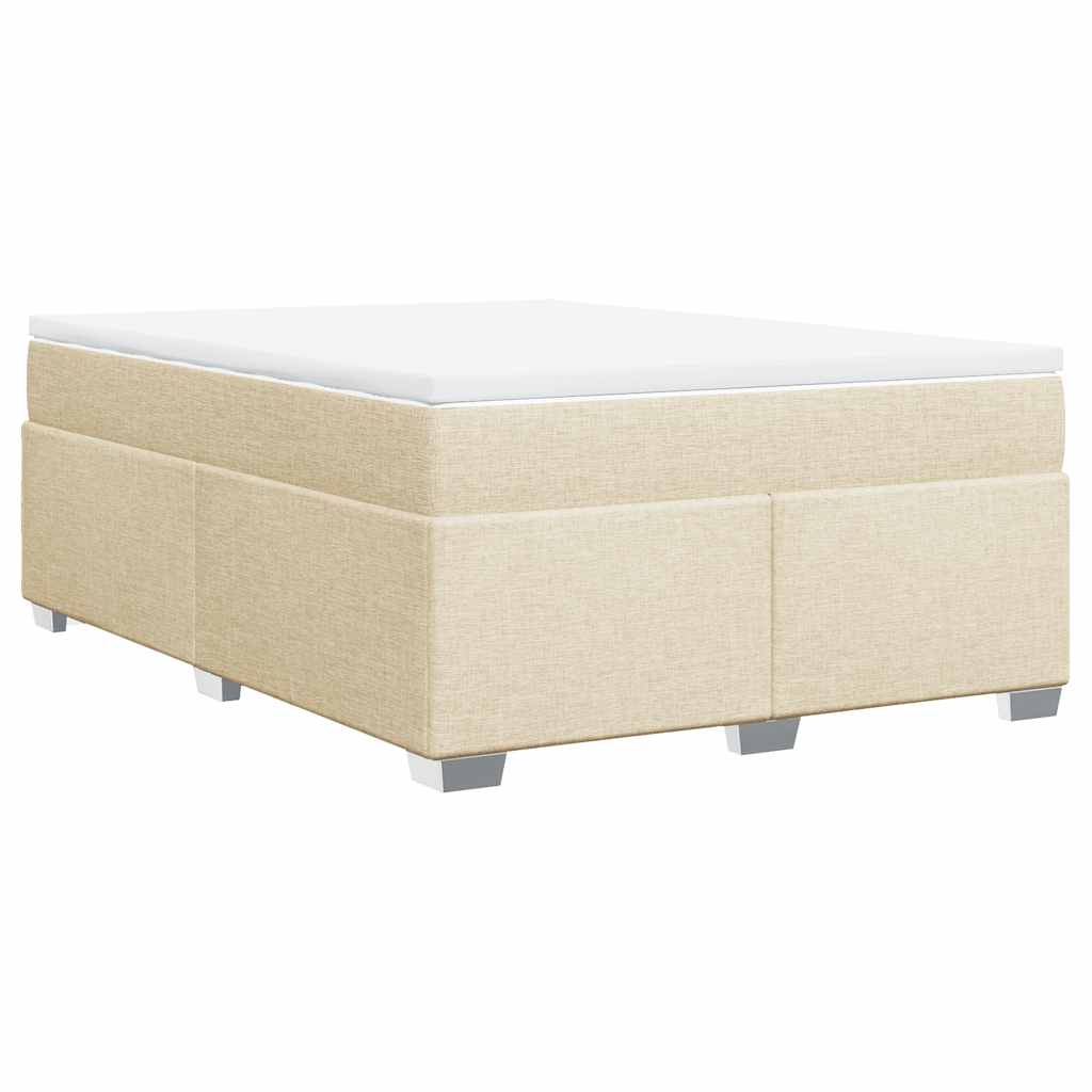 kontinentalseng med madras 140x190 cm stof cremefarvet