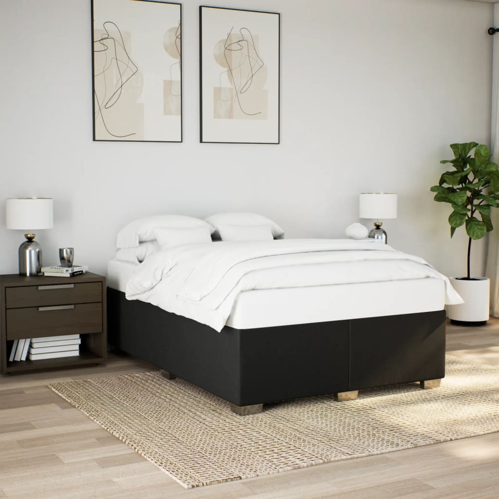kontinentalseng med madras 140x200 cm stof sort