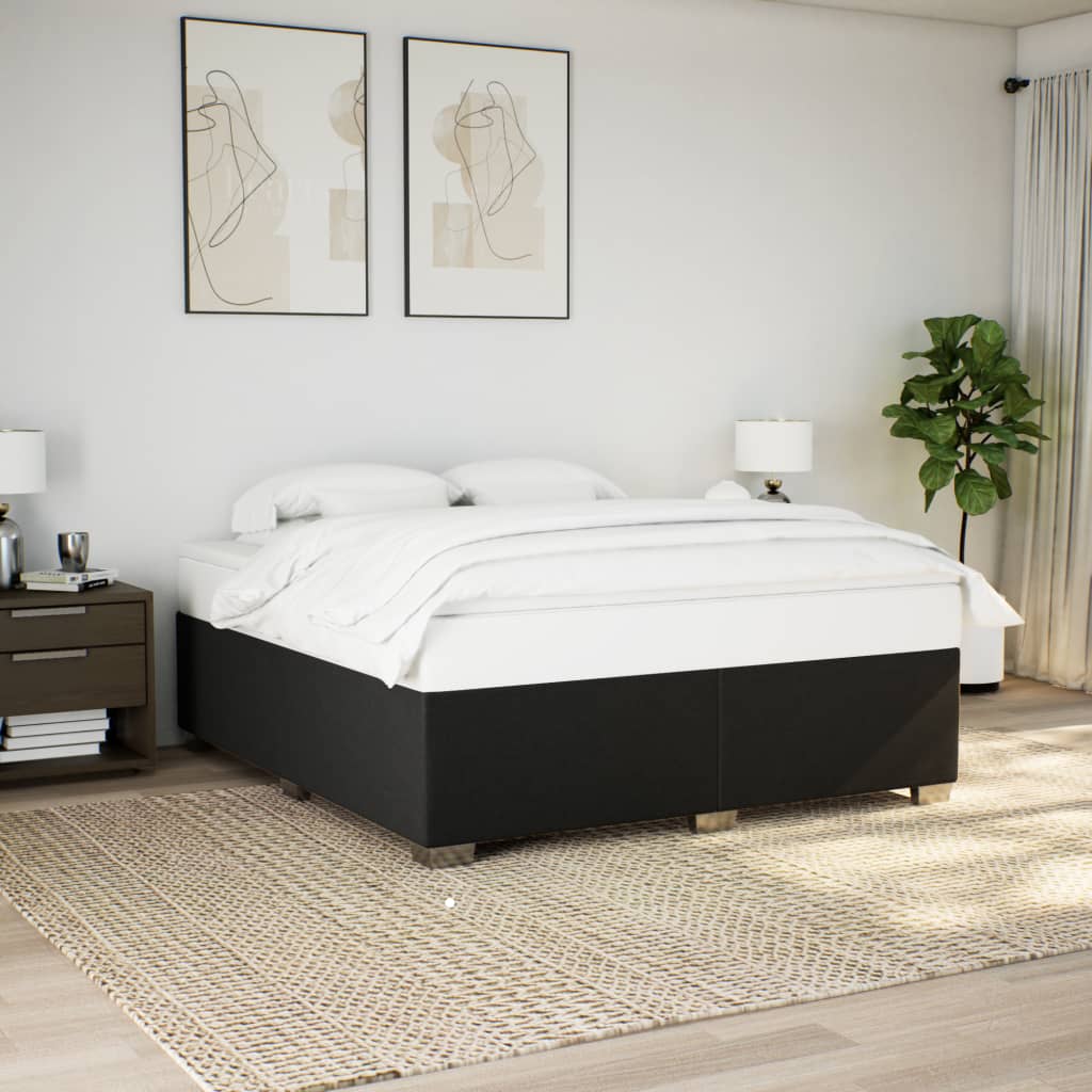 kontinentalseng med madras 200x200 cm stof sort