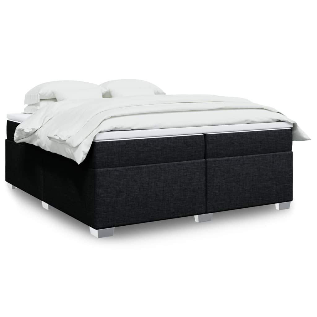 kontinentalseng med madras 200x200 cm stof sort