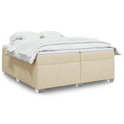 kontinentalseng med madras 200x200 cm stof cremefarvet