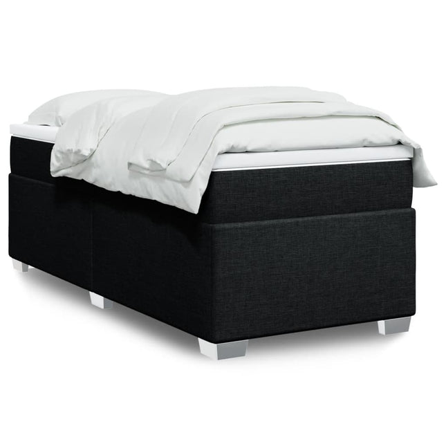 kontinentalseng med madras 90x190 cm stof sort