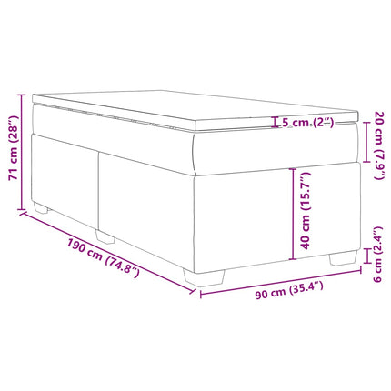 kontinentalseng med madras 90x190 cm stof sort