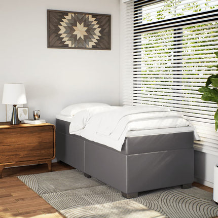 kontinentalseng med madras 80x200 cm kunstlæder grå