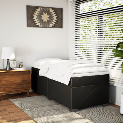 kontinentalseng med madras 90x190 cm kunstlæder sort