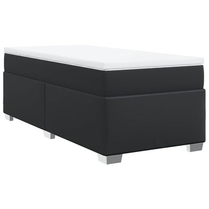 kontinentalseng med madras 90x200 cm kunstlæder sort