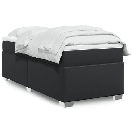 kontinentalseng med madras 90x200 cm kunstlæder sort