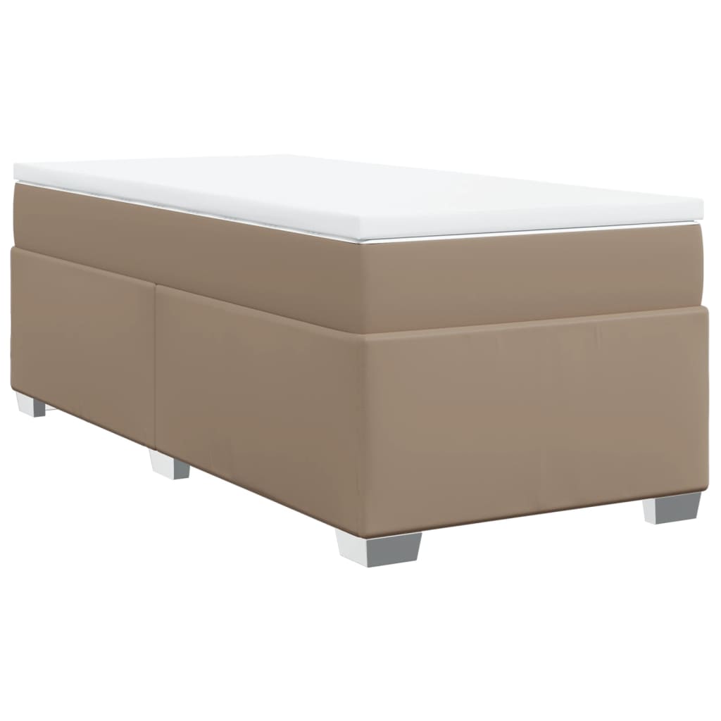 kontinentalseng 90x200 cm kunstlæder cappuccinofarvet