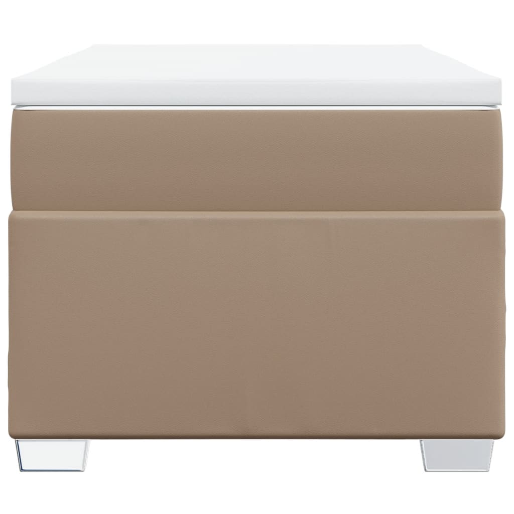 kontinentalseng 90x200 cm kunstlæder cappuccinofarvet