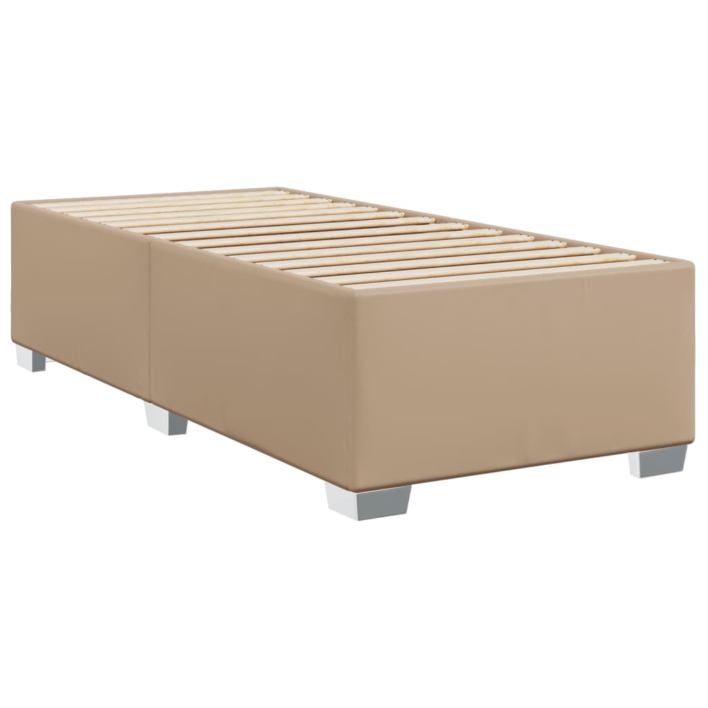 kontinentalseng 90x200 cm kunstlæder cappuccinofarvet