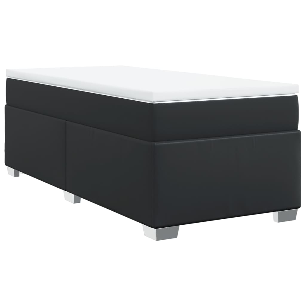 kontinentalseng med madras 100x200 cm kunstlæder sort